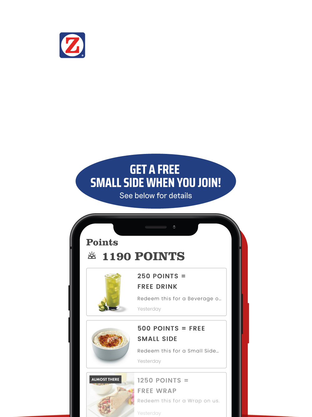 Introducing Zankou Rewards! Get a free small side when you join.